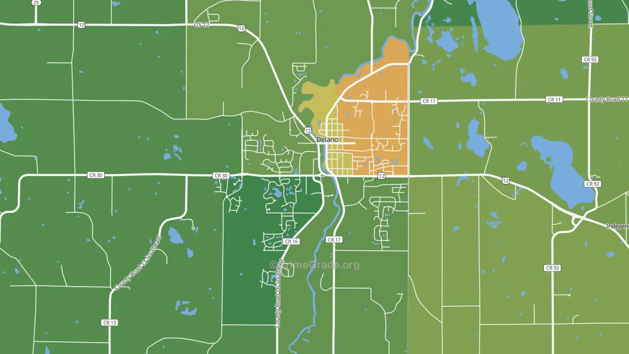 Delano, MN Map of Drug-Related Crime Rates