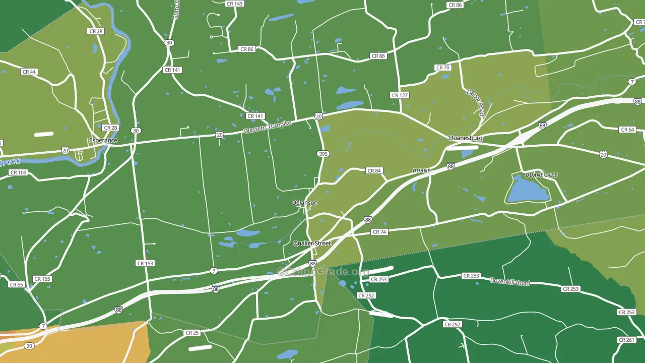 Delanson, NY Map of Drug-Related Crime Rates