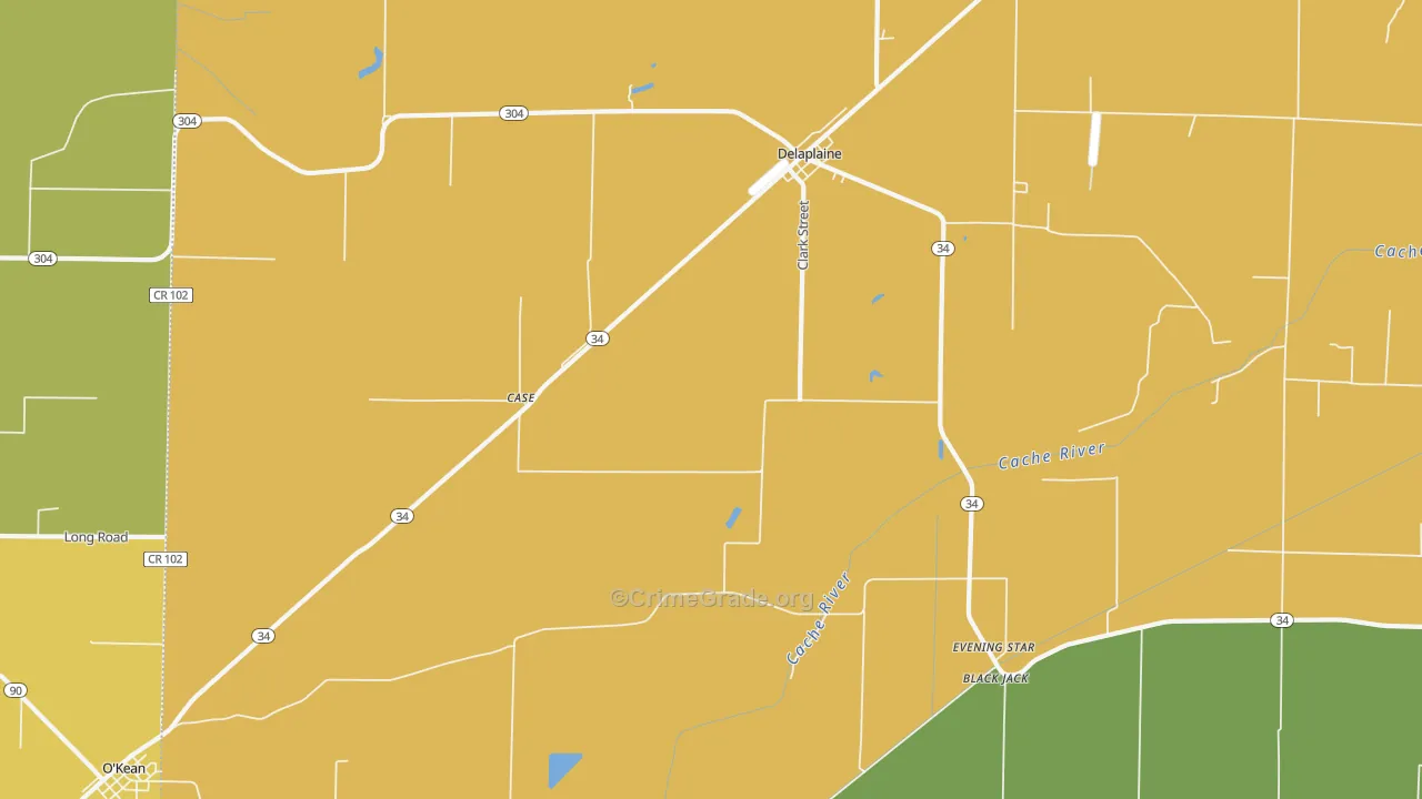Delaplaine, AR Map of Drug-Related Crime Rates