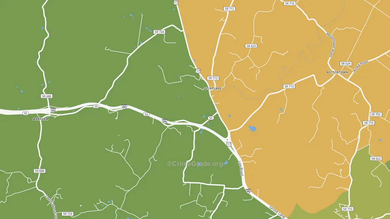 Delaplane, VA Map of Drug-Related Crime Rates
