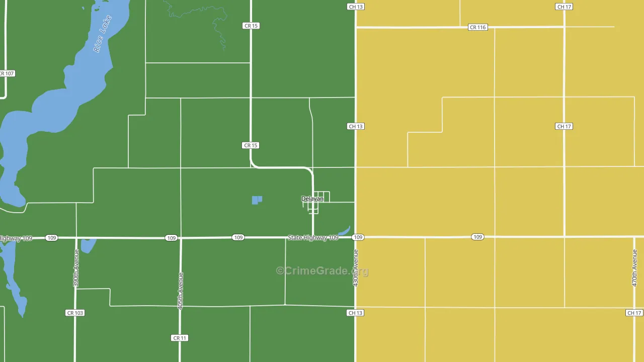Delavan, MN Map of Drug-Related Crime Rates