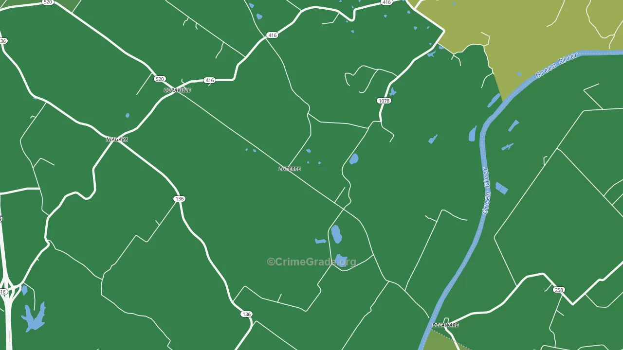 Delaware, KY Map of Drug-Related Crime Rates