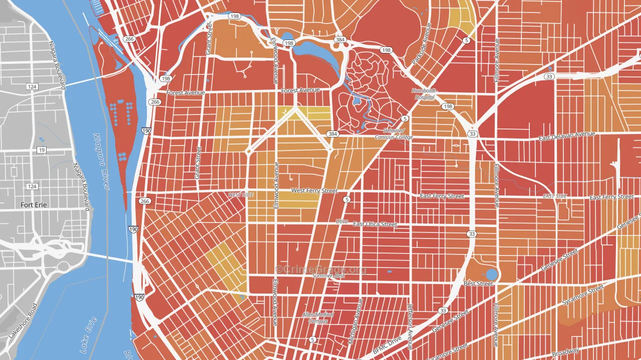 Delaware-West Ferry, Buffalo, NY Map of Drug-Related Crime Rates
