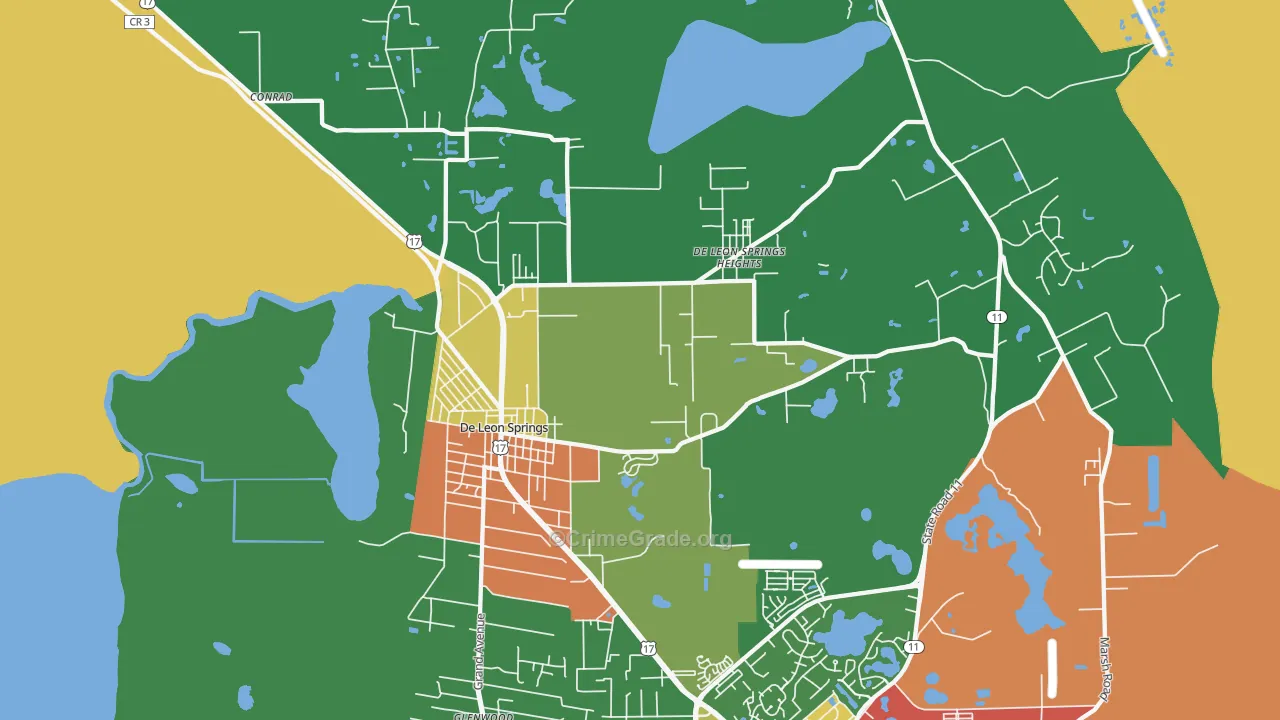 DeLeon Springs, FL Map of Drug-Related Crime Rates