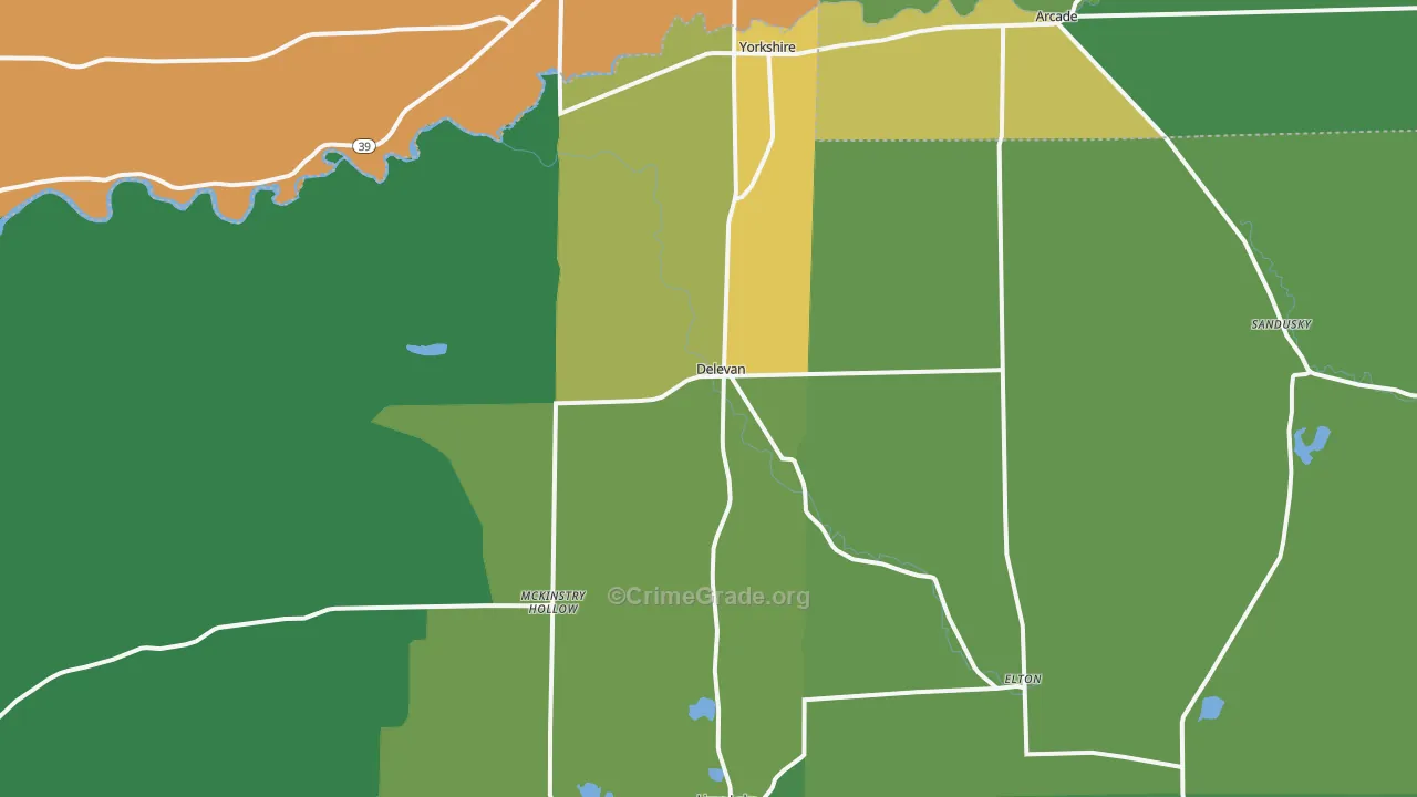 DeLevan, NY Map of Drug-Related Crime Rates