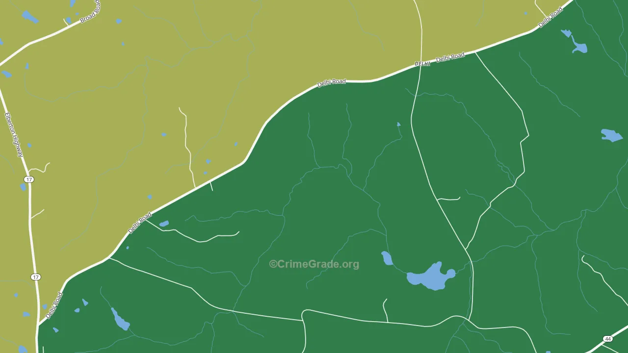 Delhi, GA Map of Drug-Related Crime Rates