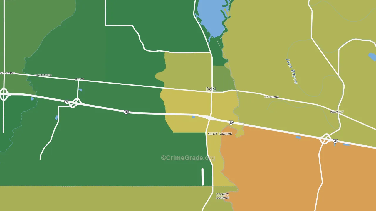 Delhi, LA Map of Drug-Related Crime Rates