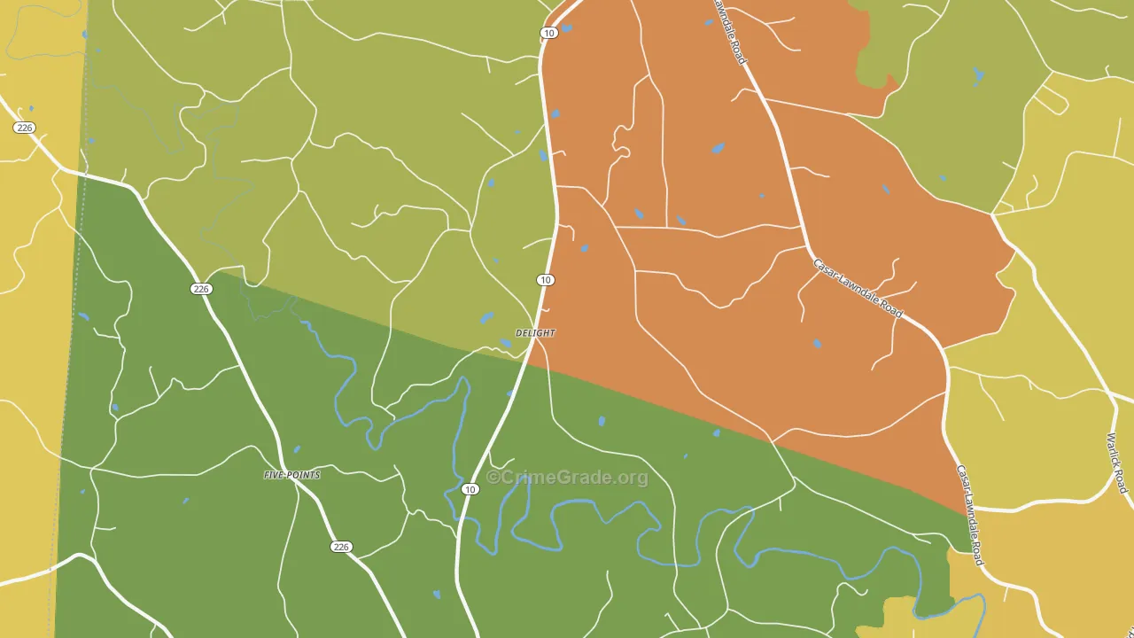 Delight, NC Map of Drug-Related Crime Rates