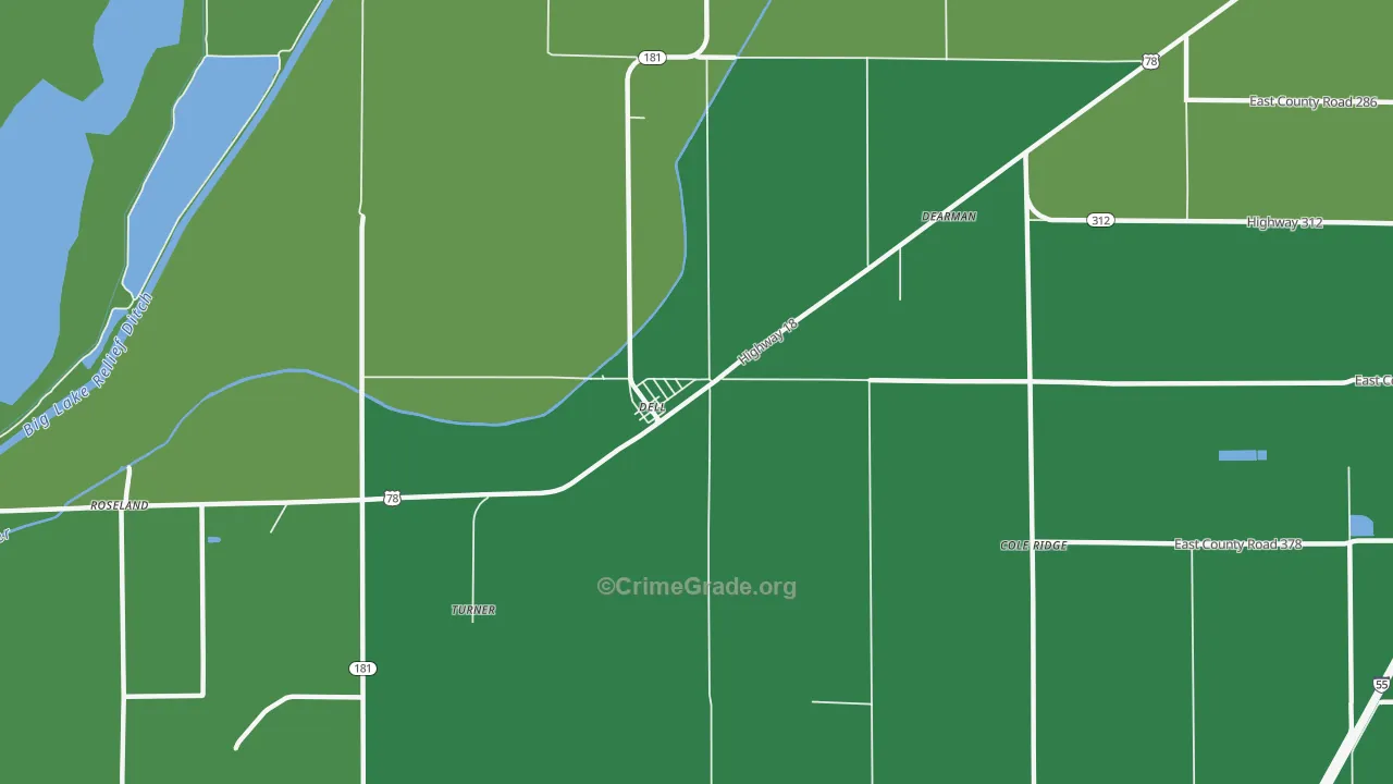 Dell, AR Map of Drug-Related Crime Rates