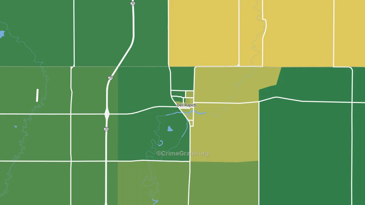 Dell Rapids, SD Map of Drug-Related Crime Rates