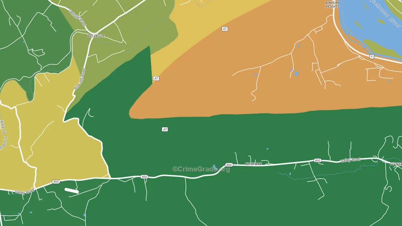 Dellville, PA Map of Drug-Related Crime Rates