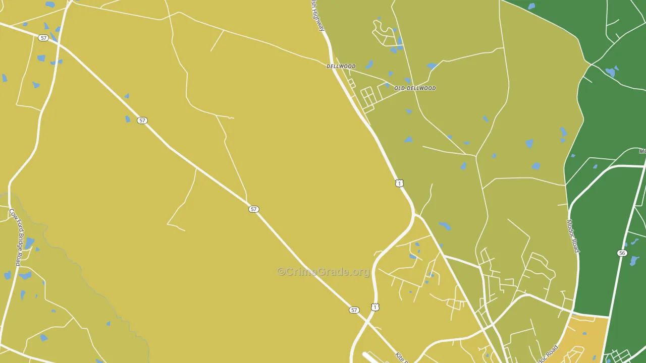 Dellwood, GA Map of Drug-Related Crime Rates