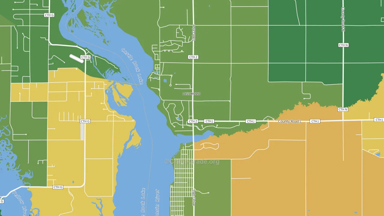 Dellwood, WI Map of Drug-Related Crime Rates