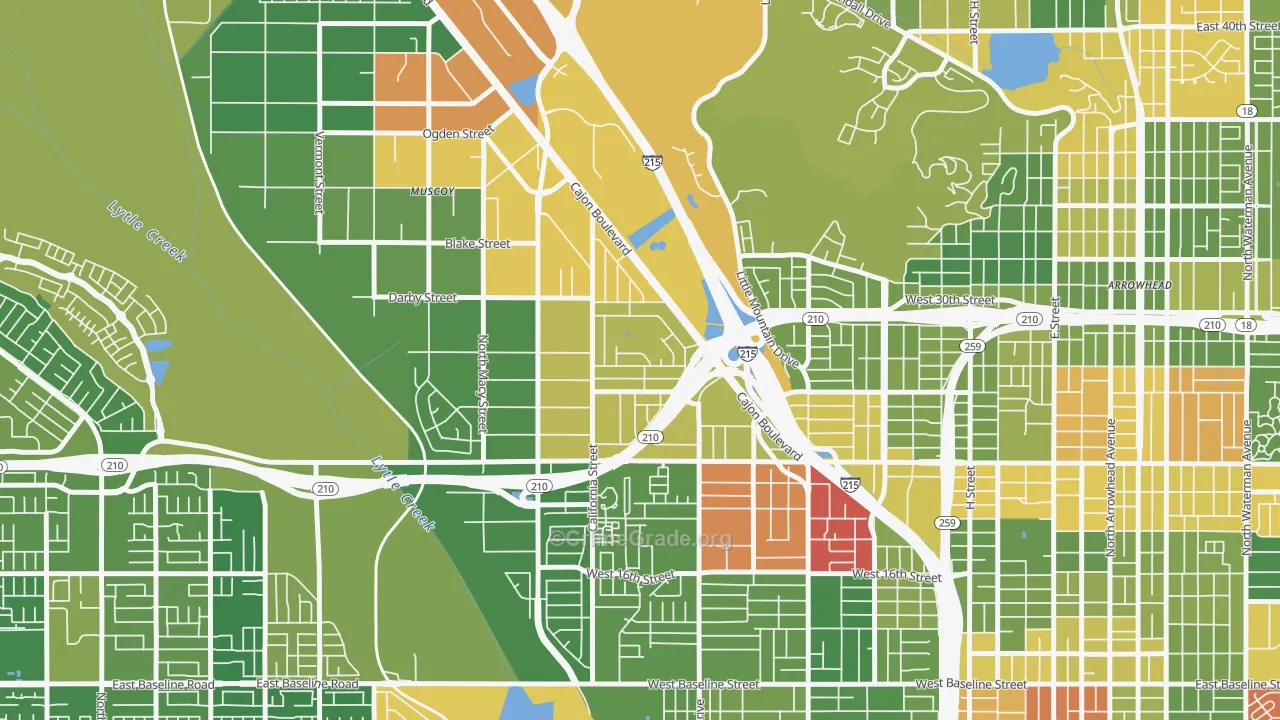 Delman, San Bernardino, CA Map of Drug-Related Crime Rates