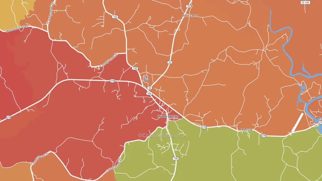 Delmar, AL Map of Drug-Related Crime Rates