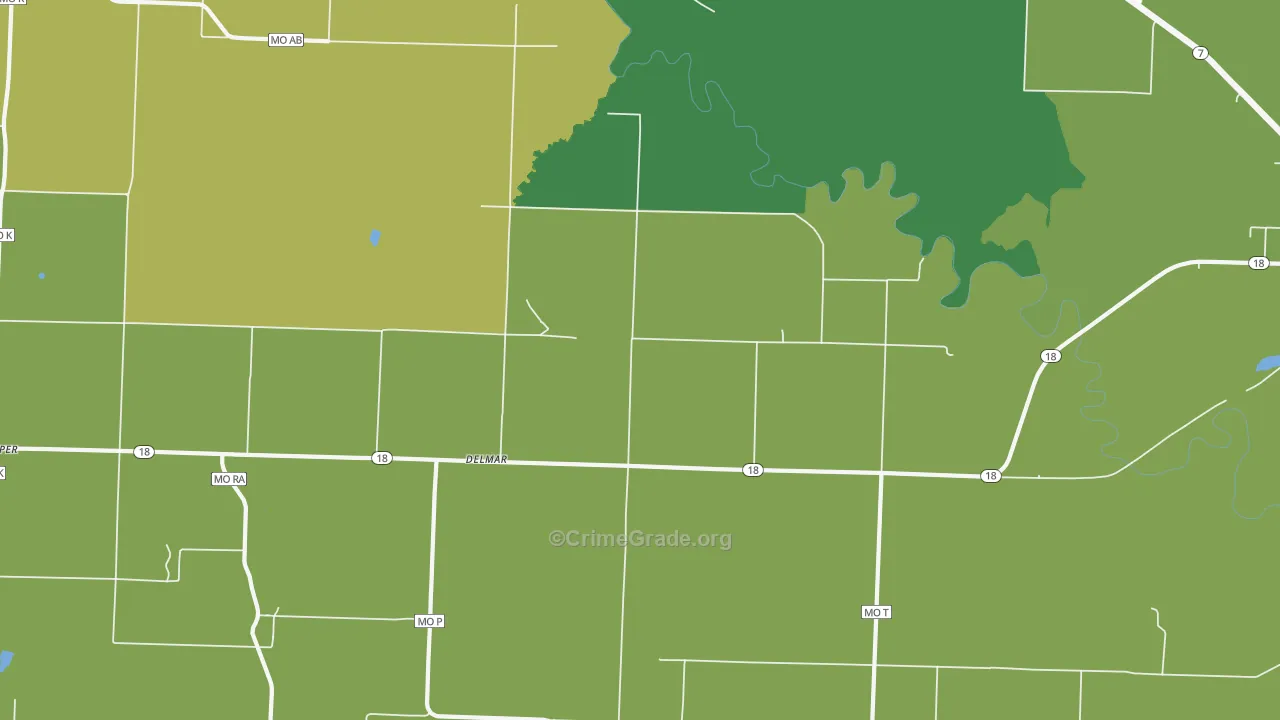 Delmar, MO Map of Drug-Related Crime Rates