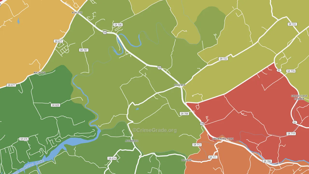 Delmar, VA Map of Drug-Related Crime Rates