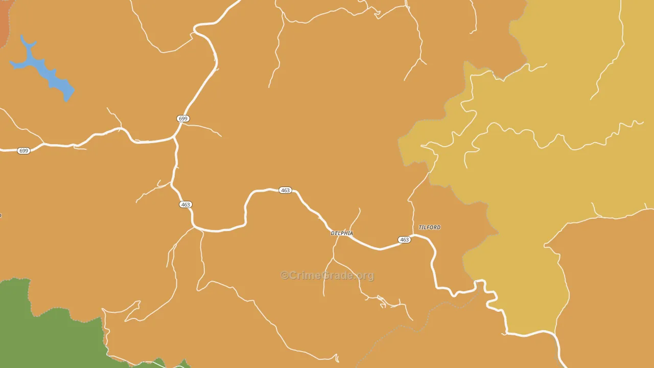 Delphia, KY Map of Drug-Related Crime Rates