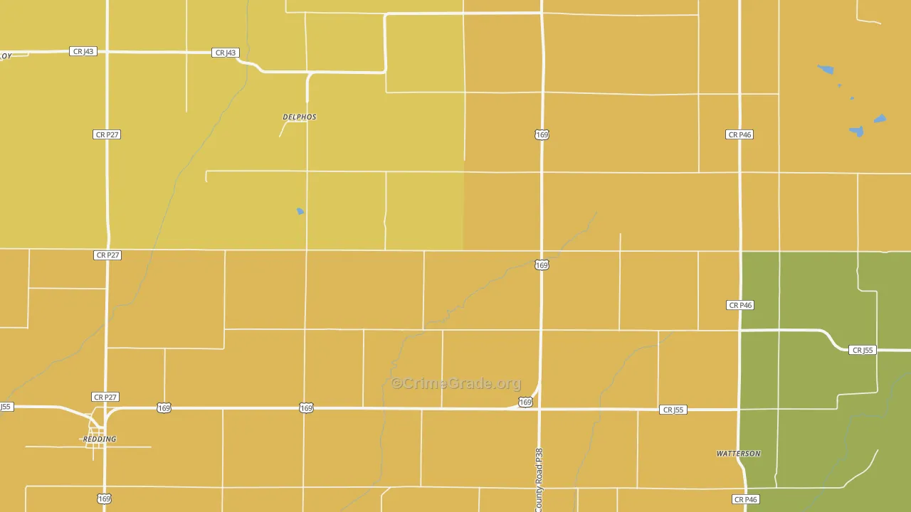 Delphos, IA Map of Drug-Related Crime Rates