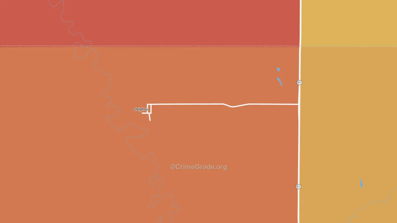 Delphos, KS Map of Drug-Related Crime Rates