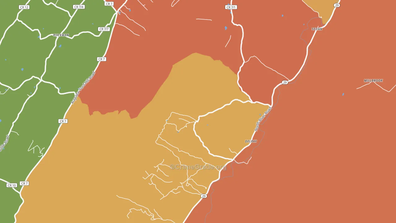 Delray, WV Map of Drug-Related Crime Rates