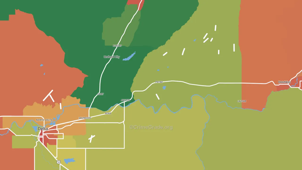 Delta County, CO Map of Drug-Related Crime Rates