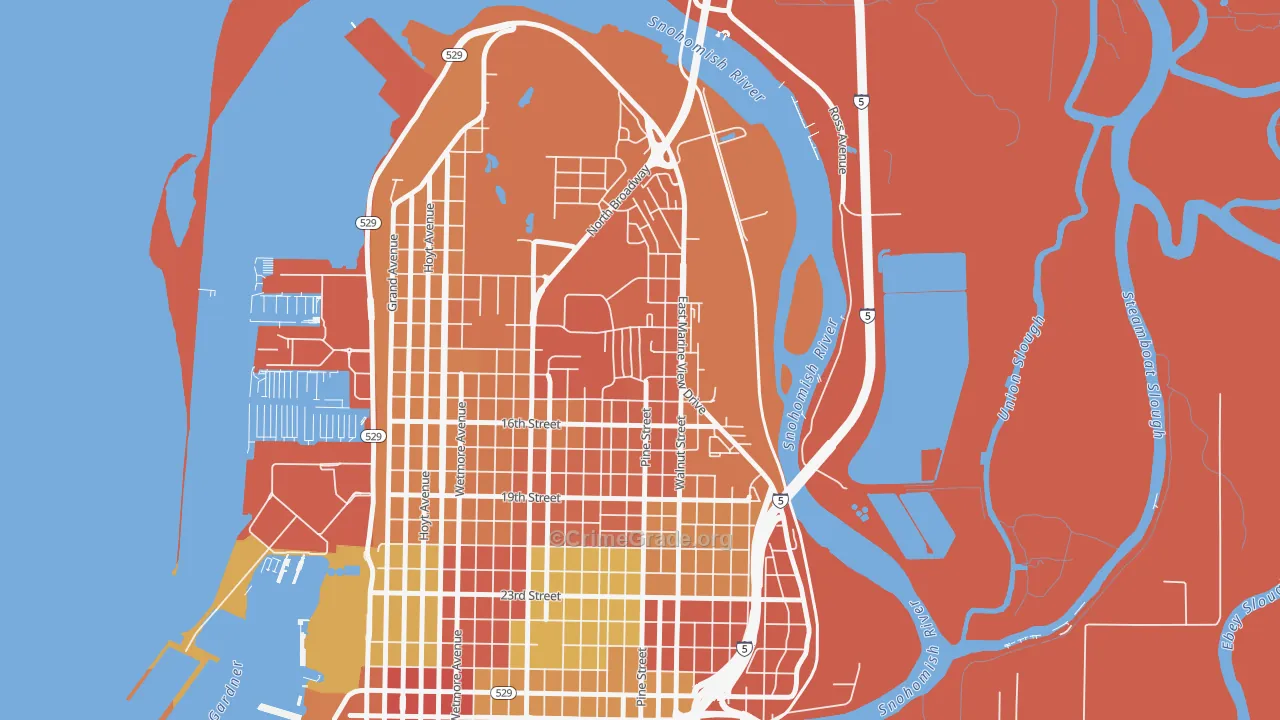 Delta, Everett, WA Map of Drug-Related Crime Rates