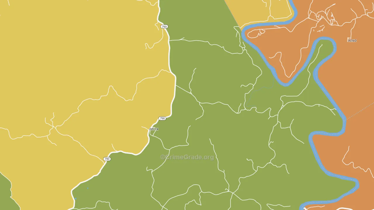 Delta, KY Map of Drug-Related Crime Rates