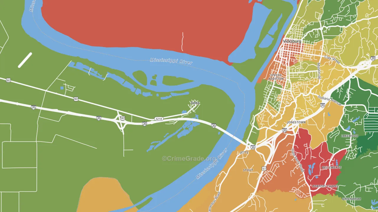 Delta, LA Map of Drug-Related Crime Rates