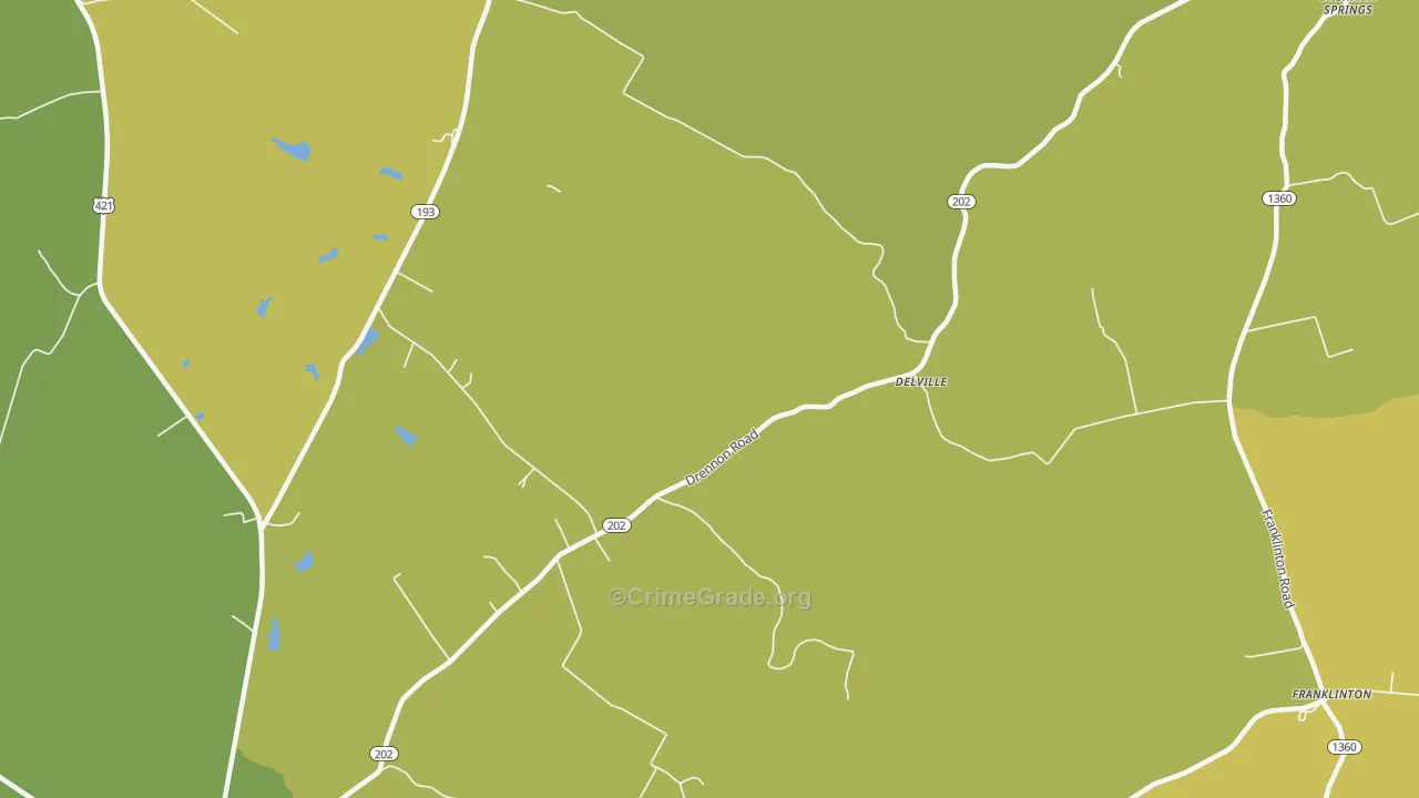 Delville, KY Map of Drug-Related Crime Rates