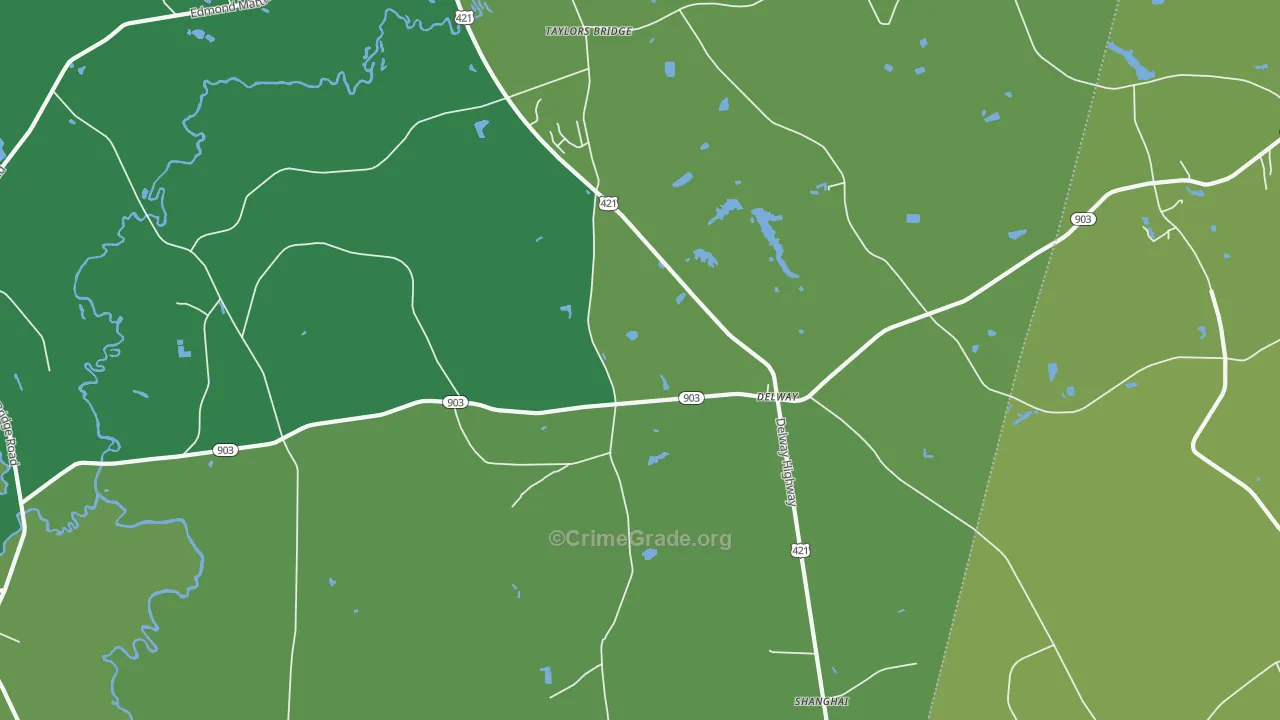 Delway, NC Map of Drug-Related Crime Rates