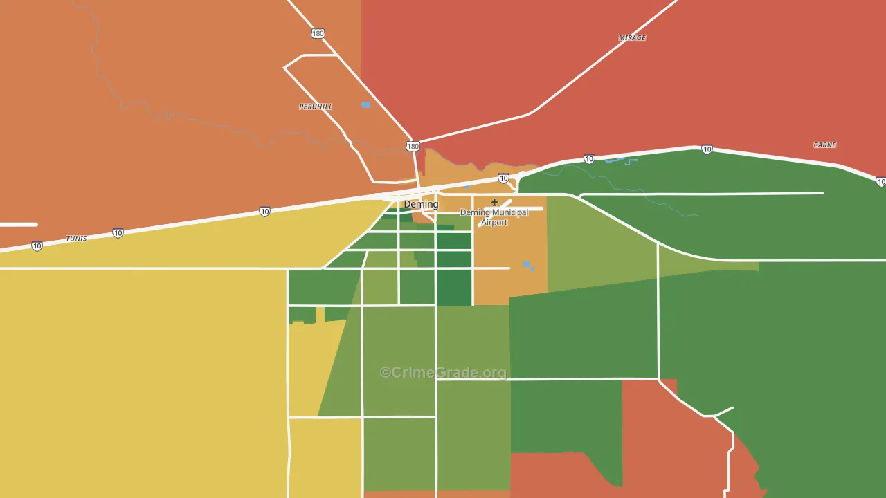 Deming, NM Map of Drug-Related Crime Rates