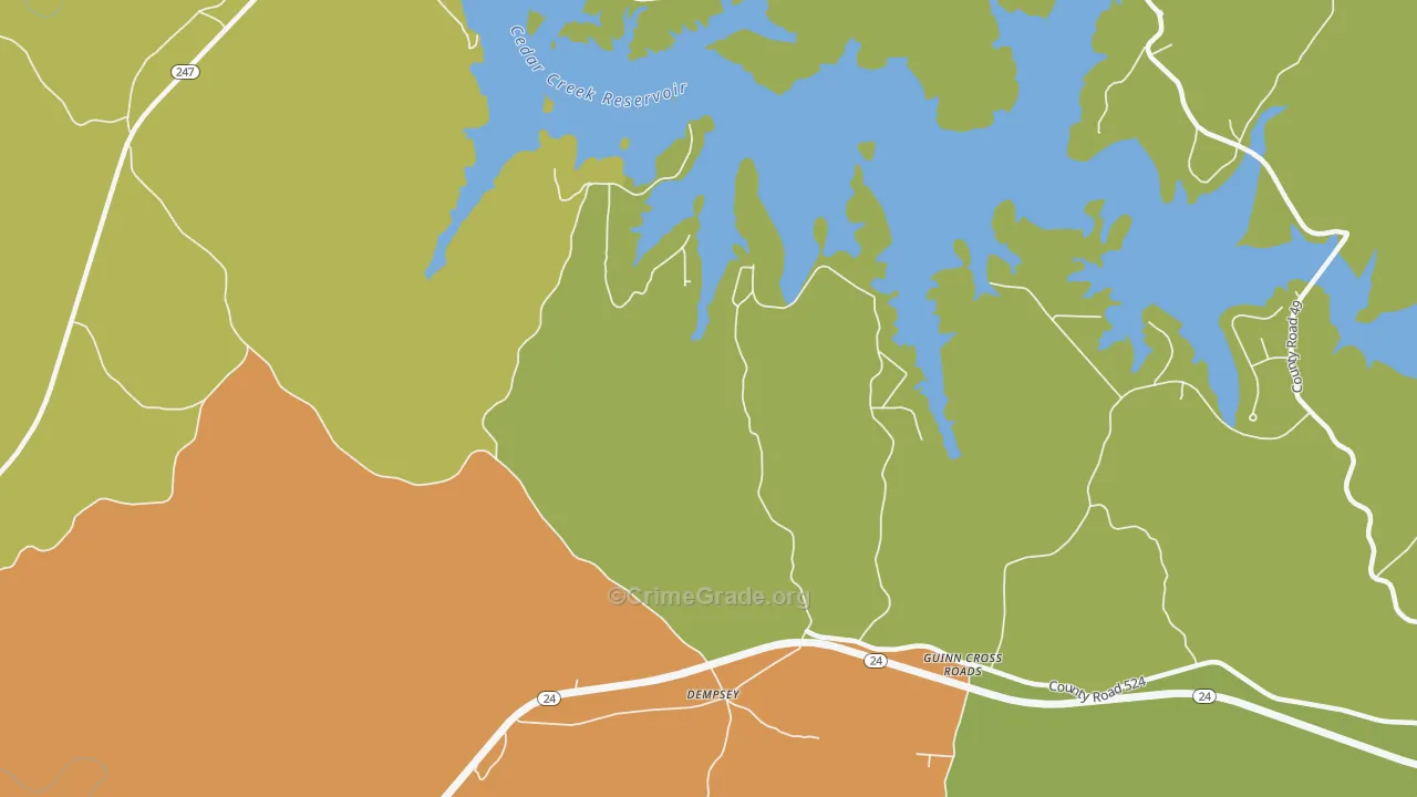 Dempsey, AL Map of Drug-Related Crime Rates