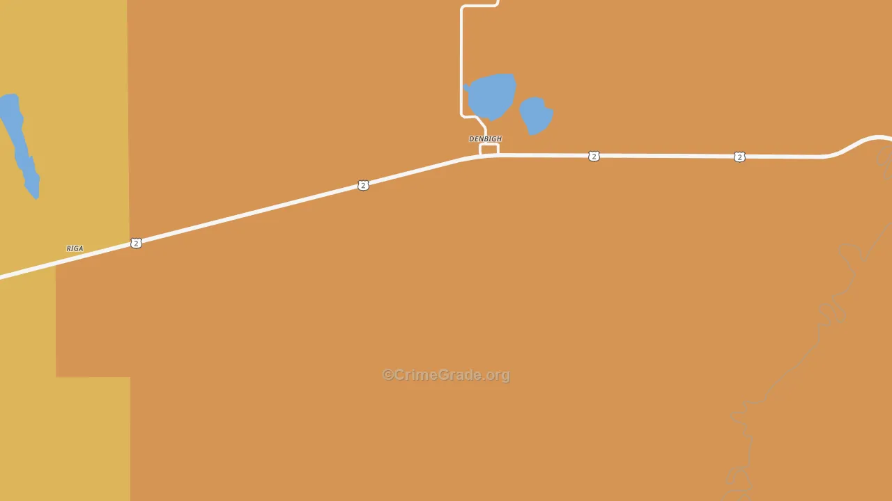 Denbigh, ND Map of Drug-Related Crime Rates