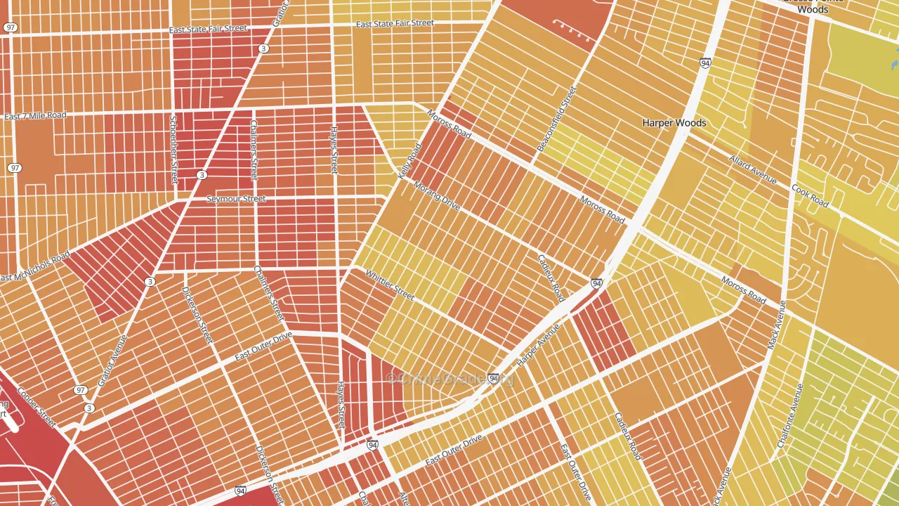 Denby, Detroit, MI Map of Drug-Related Crime Rates
