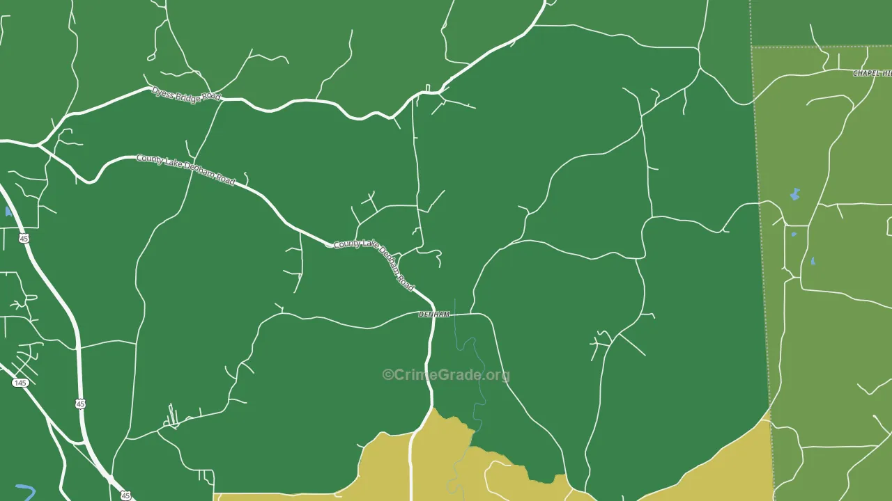 Denham, MS Map of Drug-Related Crime Rates