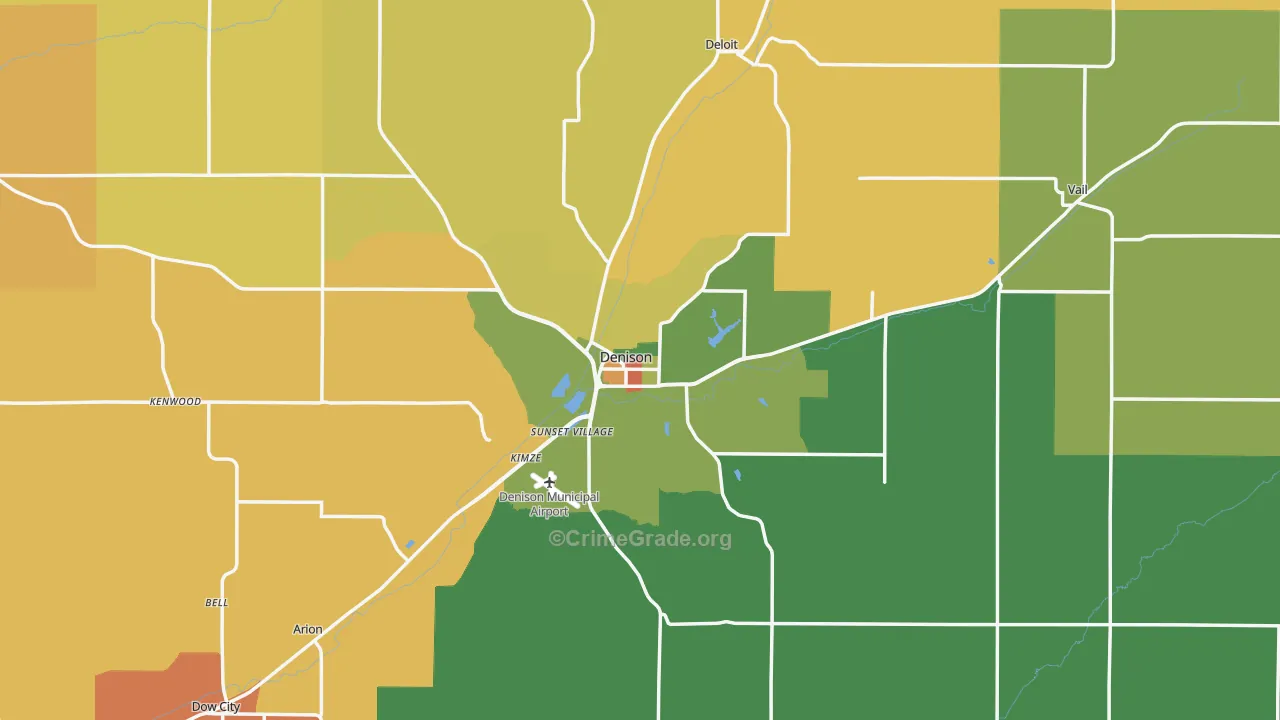 Denison, IA Map of Drug-Related Crime Rates