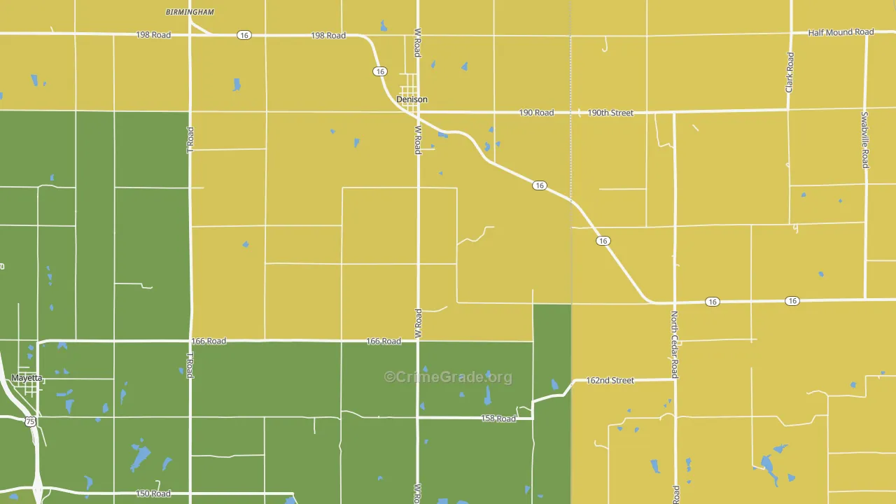 Denison, KS Map of Drug-Related Crime Rates