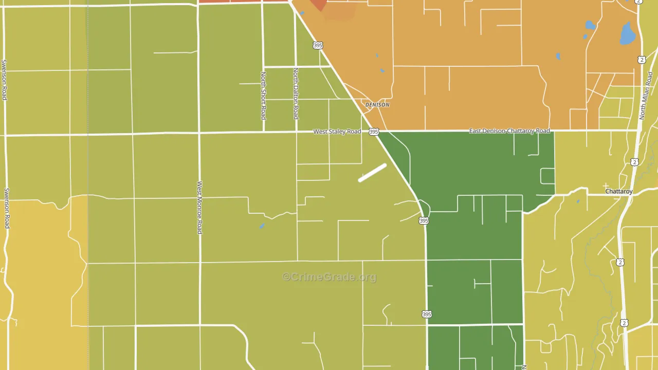 Denison, WA Map of Drug-Related Crime Rates