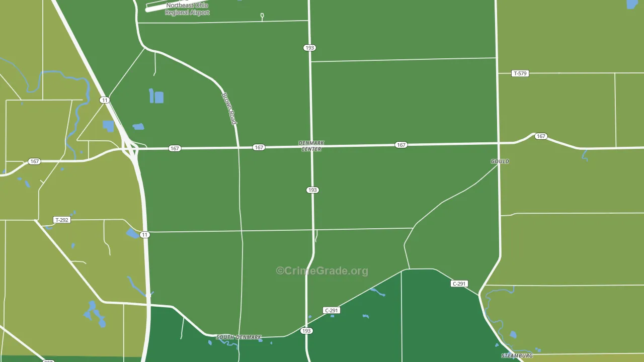 Denmark Center, OH Map of Drug-Related Crime Rates