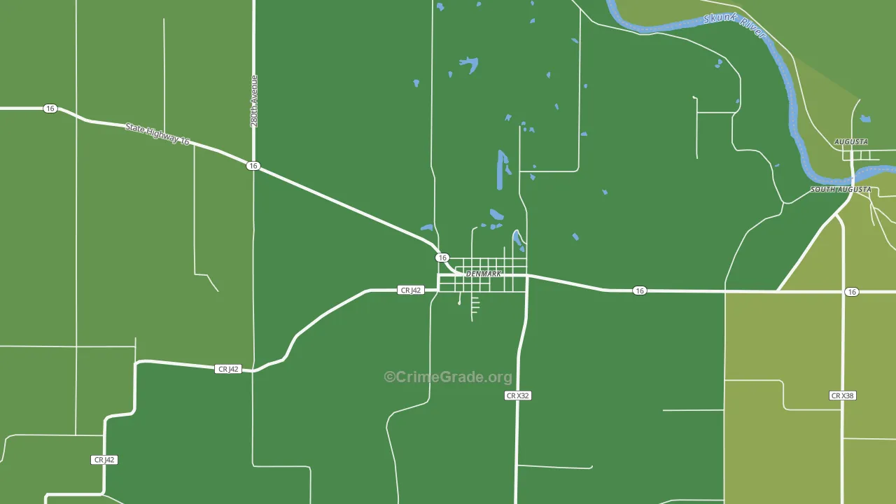 Denmark, IA Map of Drug-Related Crime Rates