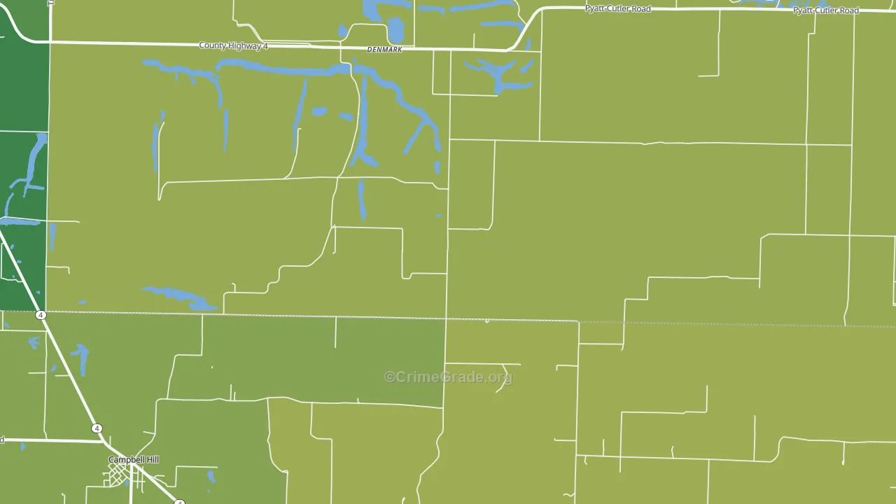 Denmark, IL Map of Drug-Related Crime Rates