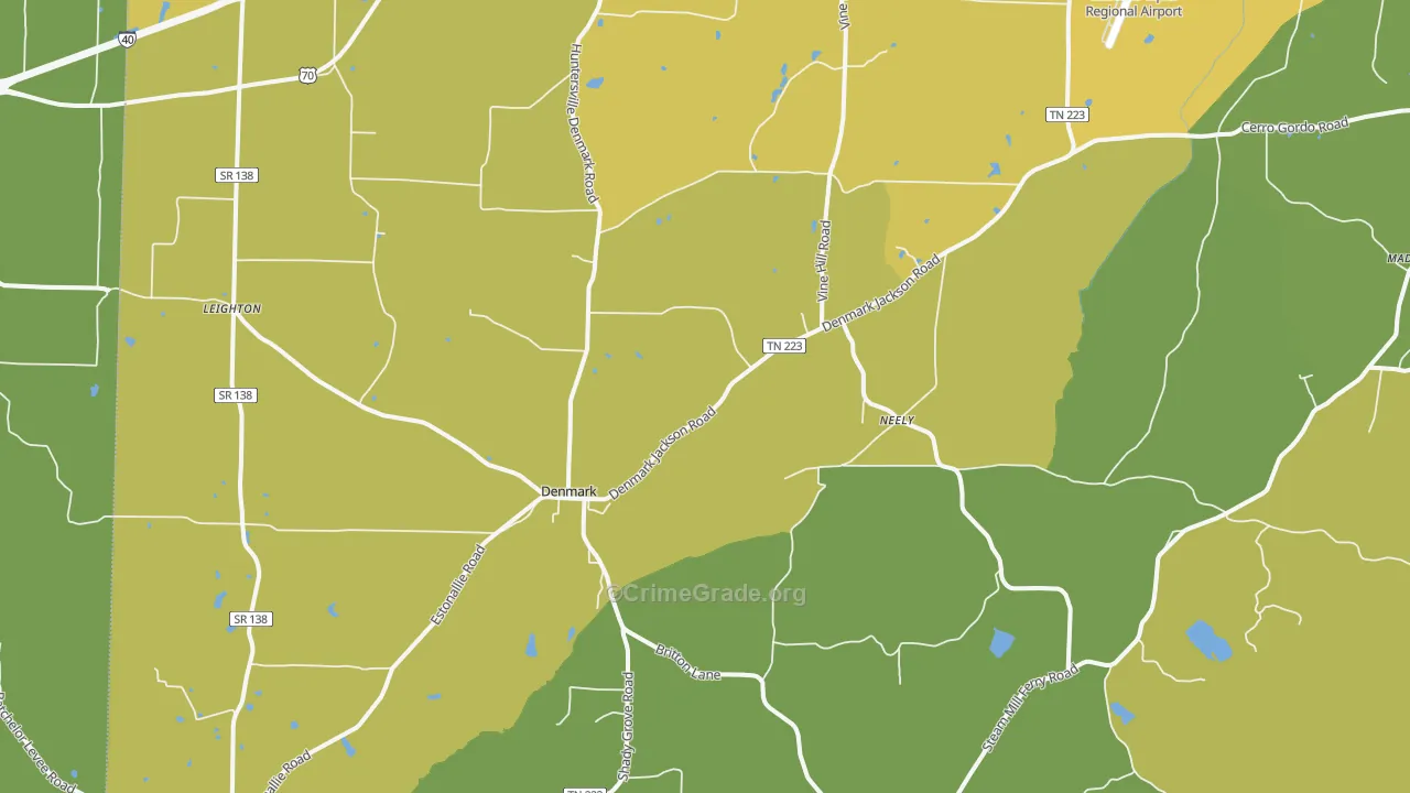 Denmark, TN Map of Drug-Related Crime Rates