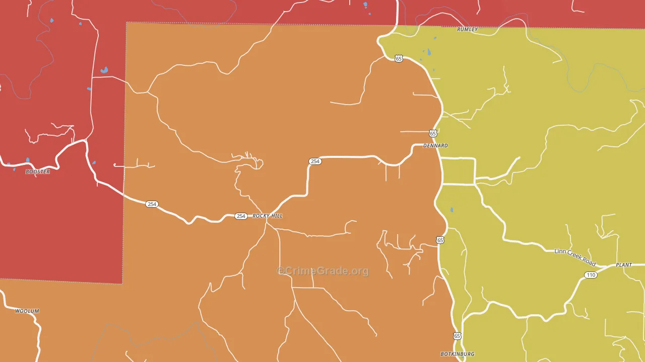 Dennard, AR Map of Drug-Related Crime Rates