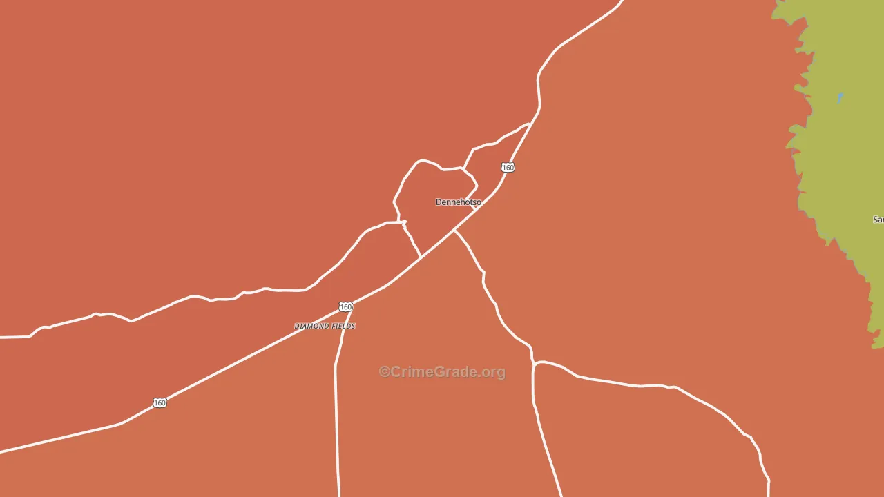 Dennehotso, AZ Map of Drug-Related Crime Rates