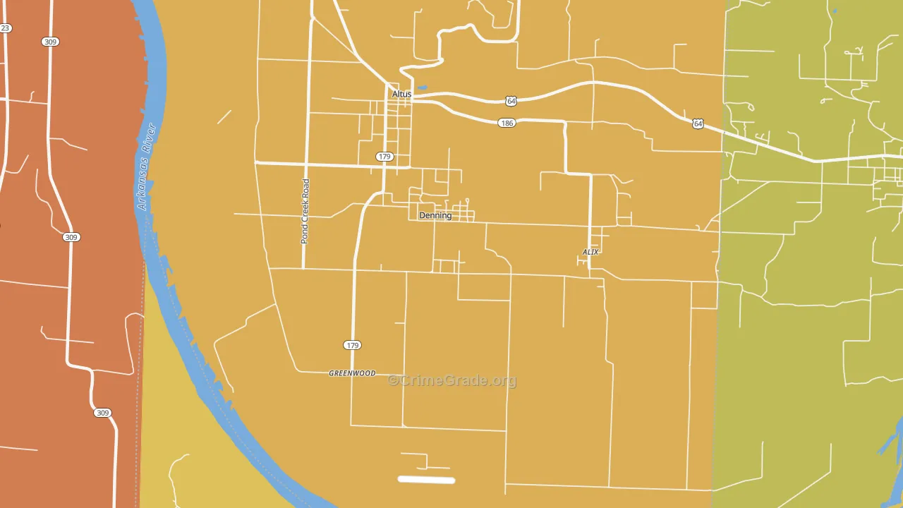 Denning, AR Map of Drug-Related Crime Rates