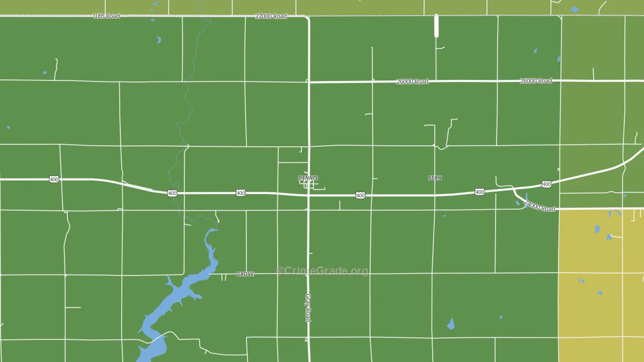 Dennis, KS Map of Drug-Related Crime Rates