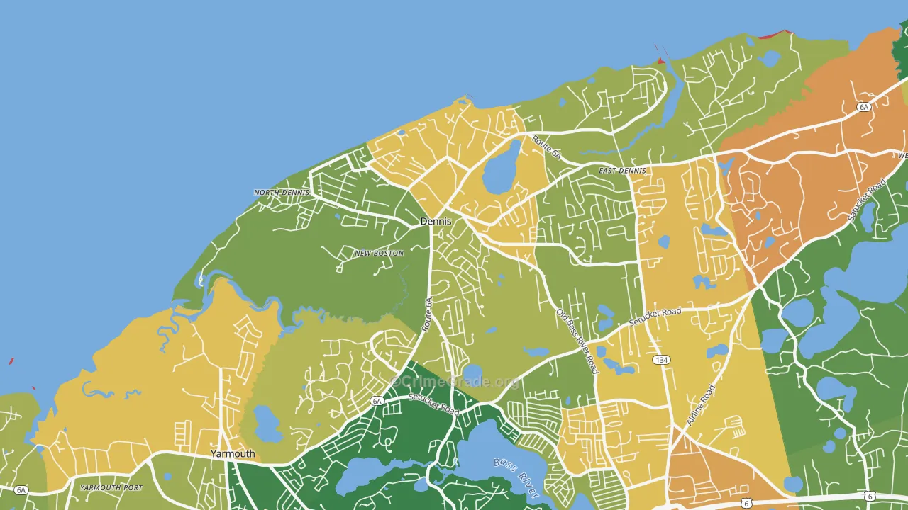 Dennis, MA Map of Drug-Related Crime Rates