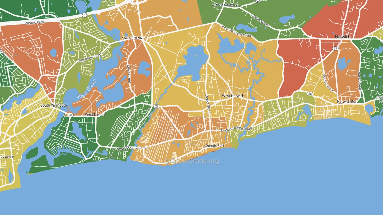 Dennis Port, MA Map of Drug-Related Crime Rates