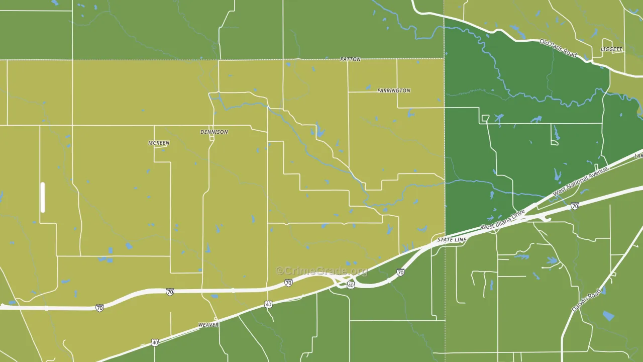 Dennison, IL Map of Drug-Related Crime Rates